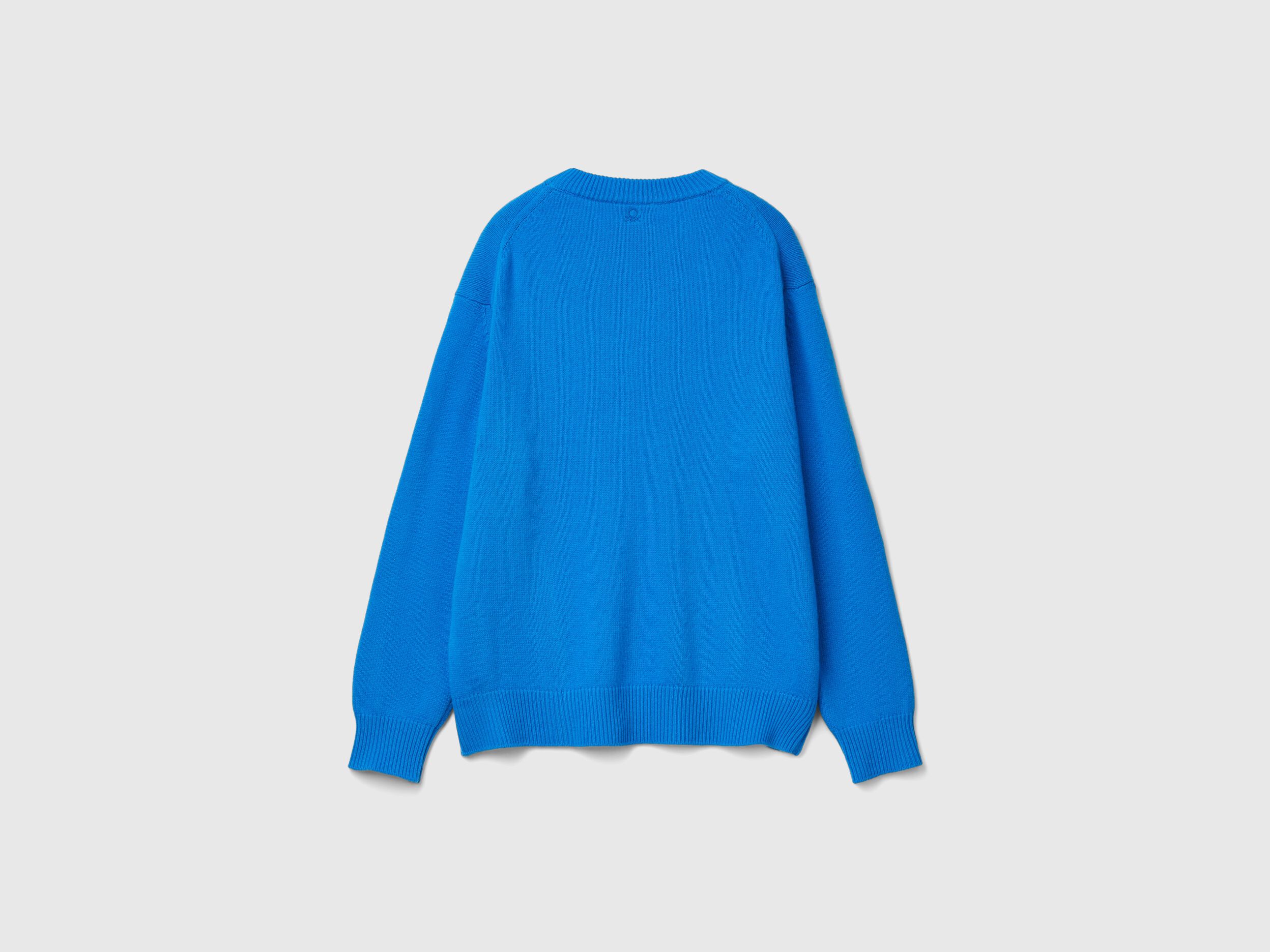 Relaxed fit sweater - Bright Blue | Benetton