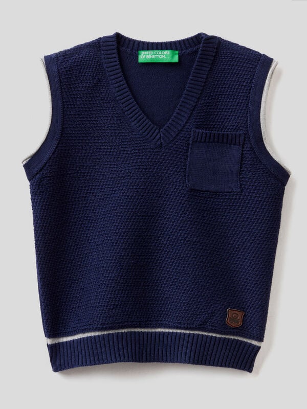 Vest in pure tricot cotton Junior Boy
