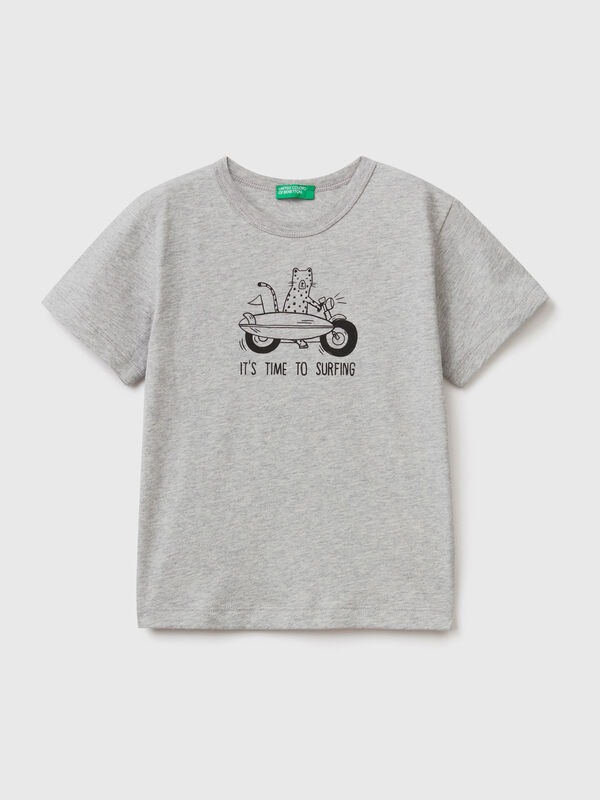 Pure cotton t-shirt with print Junior Boy