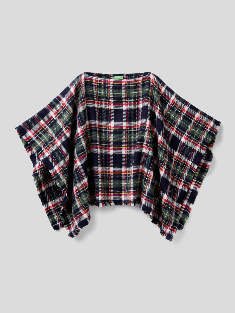 Tartan pattern poncho image number 1