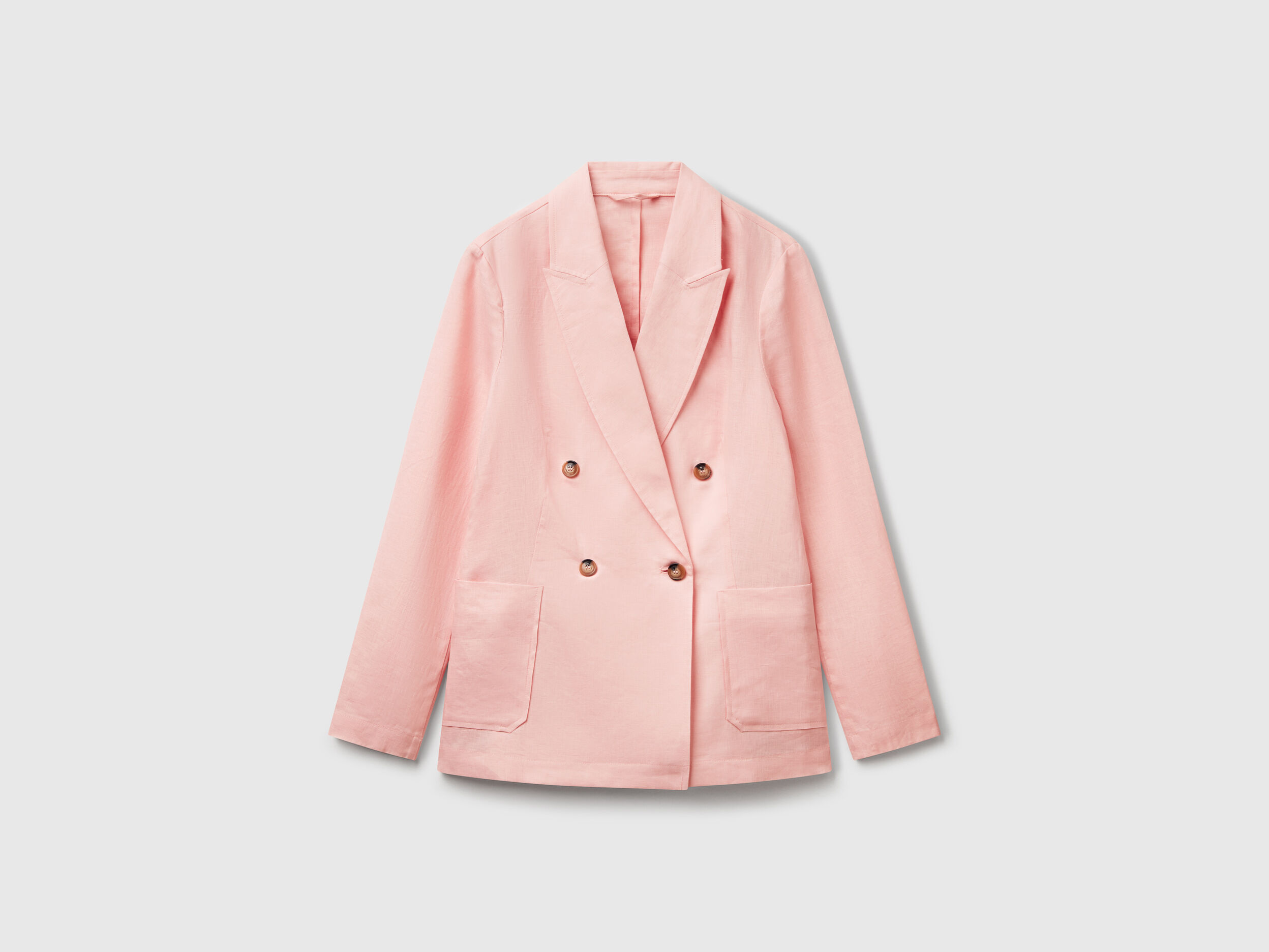 Men's Ecru Linen Blend Double-Breasted Jacket - Wessi
