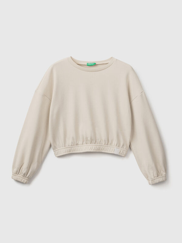 Cropped sweatshirt in recycled fabric Junior Girl