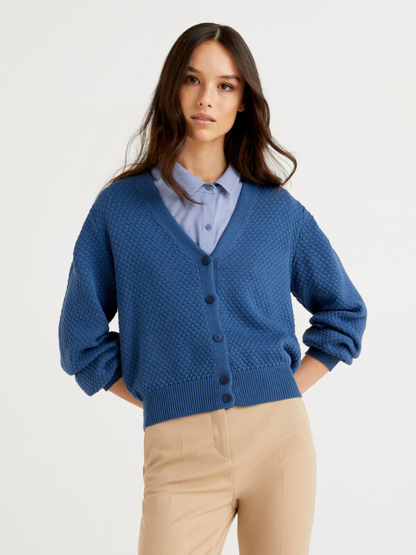 Short cardigan in cotton tricot Women