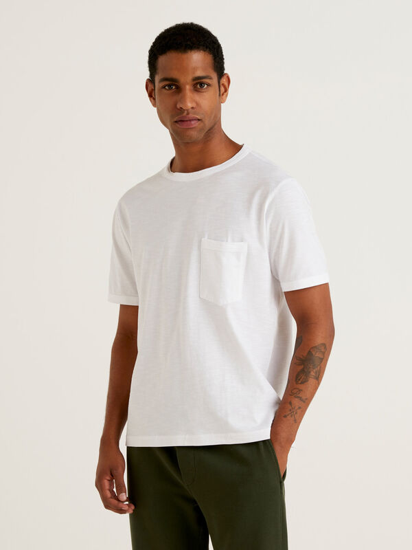 Camiseta de algodón con bolsillo Hombre