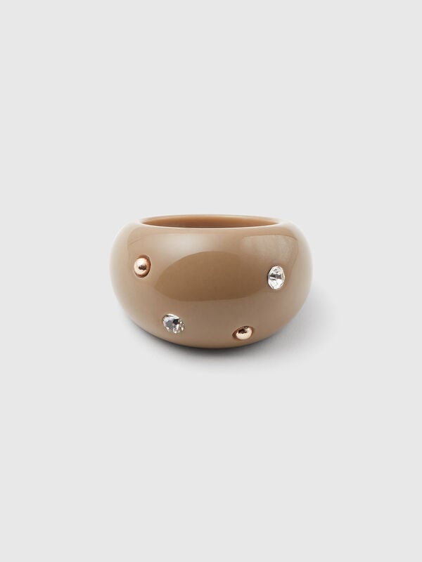Camel ring with rhinestones and studs Women
