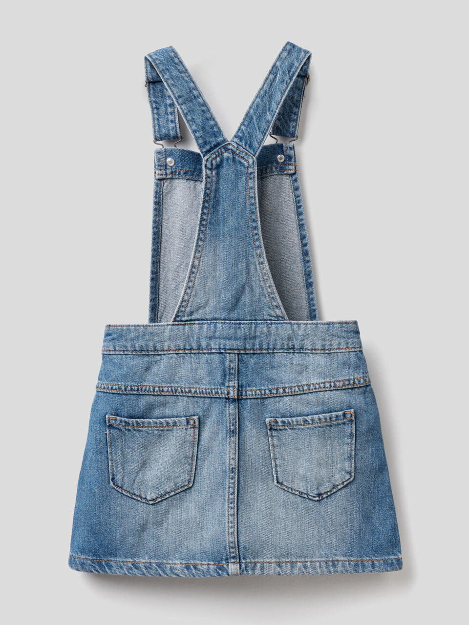 Dungaree skirt in pure cotton image number null