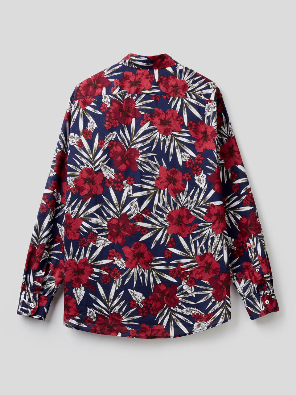 100% cotton shirt with botanical print image number 2
