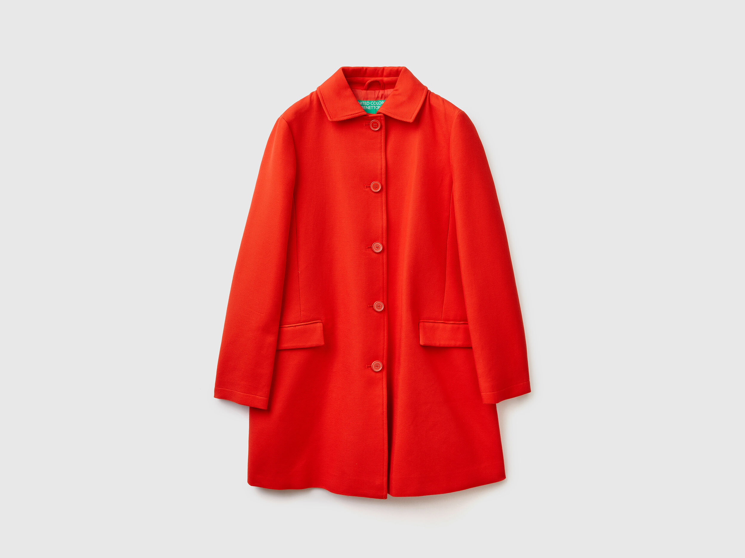 Duster coat in pure cotton Red Benetton