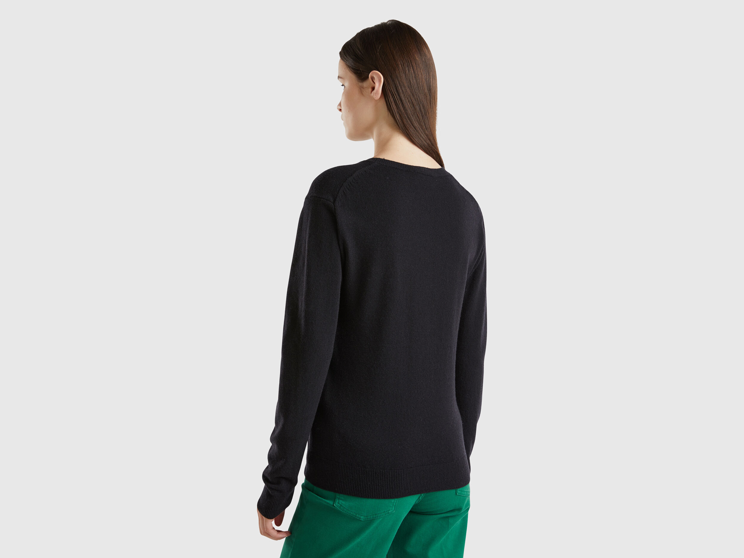 Merino wool black sweater hotsell
