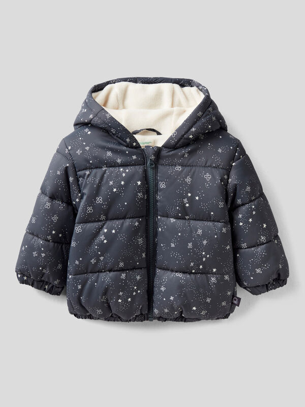 Patterned jacket with zip and hood New Born (0-18 months)