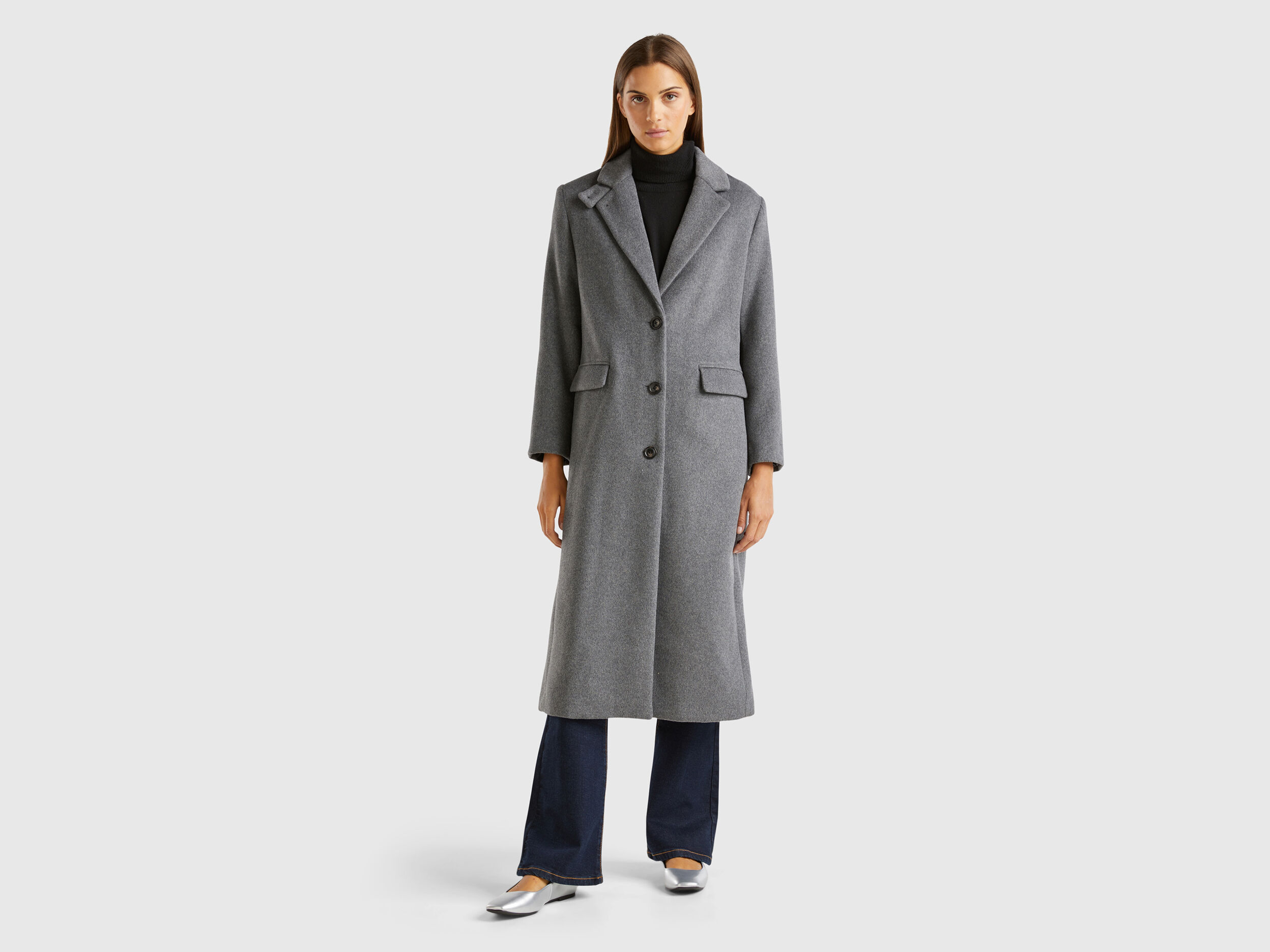 Classic tailored coat benetton clearance