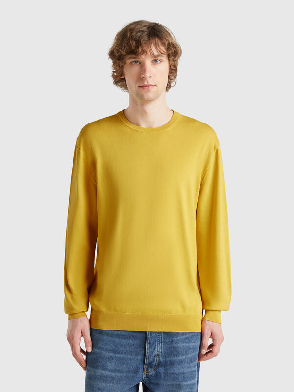 Jersey de cuello redondo de 100% algodón Hombre