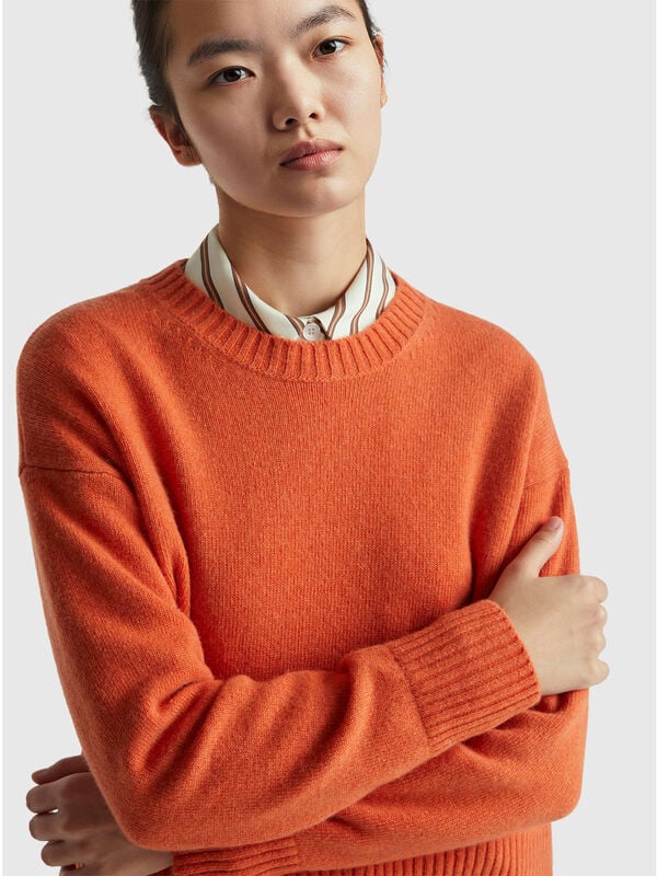 Boxy fit sweater in wool blend Women