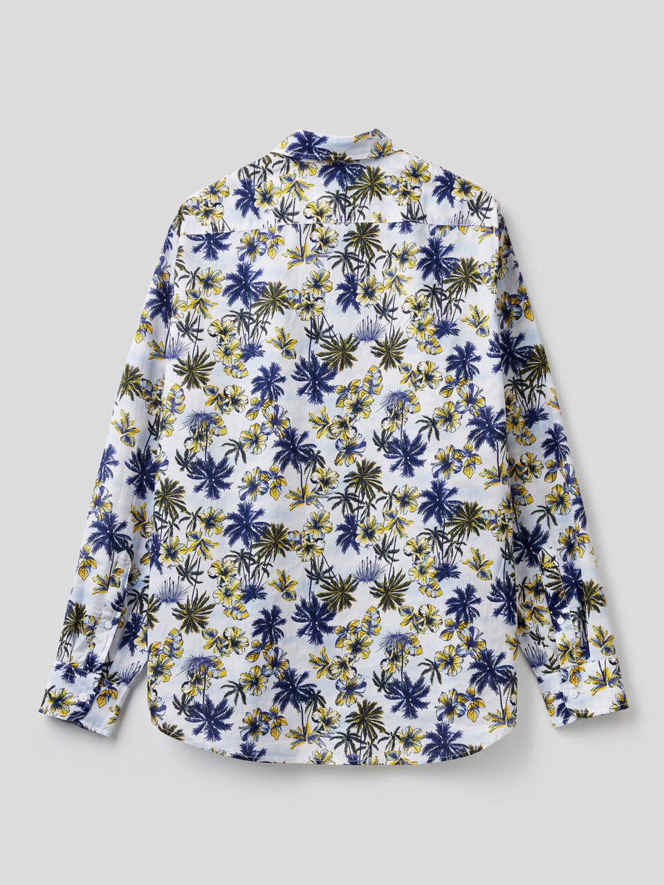 100% cotton shirt with botanical print image number 2