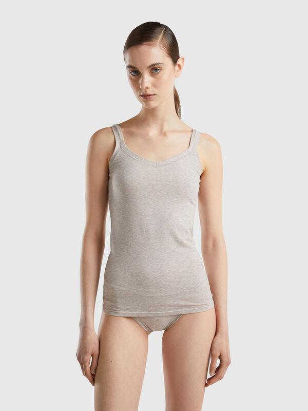 Camiseta de tirantes de algodón orgánico super stretch Mujer