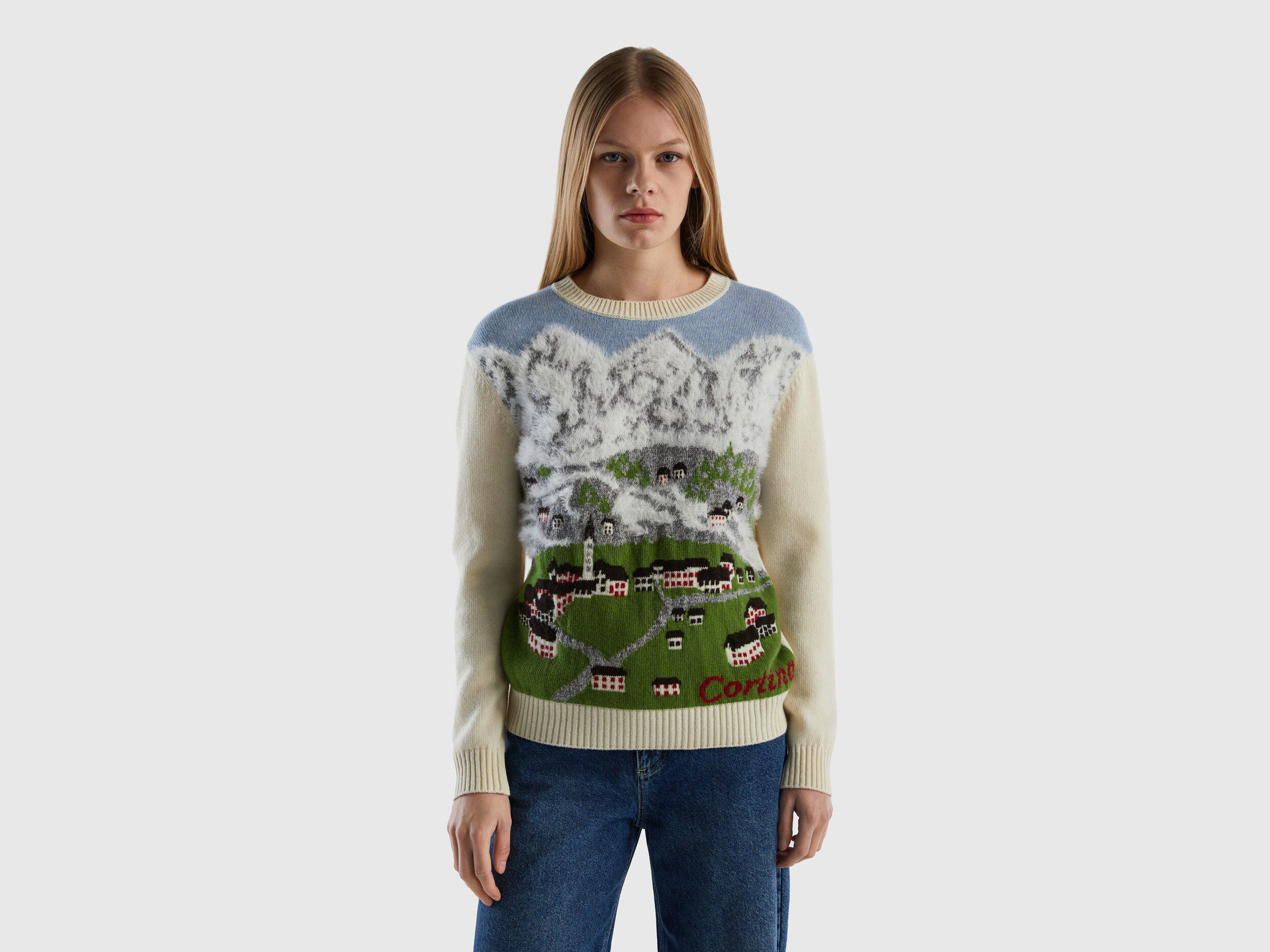 Benetton new arrivals jacquard sweater