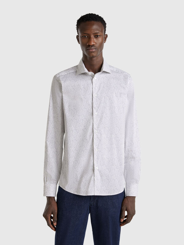 Patterned slim fit shirt Men