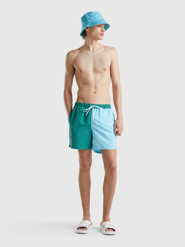 Color block swim trunks Men