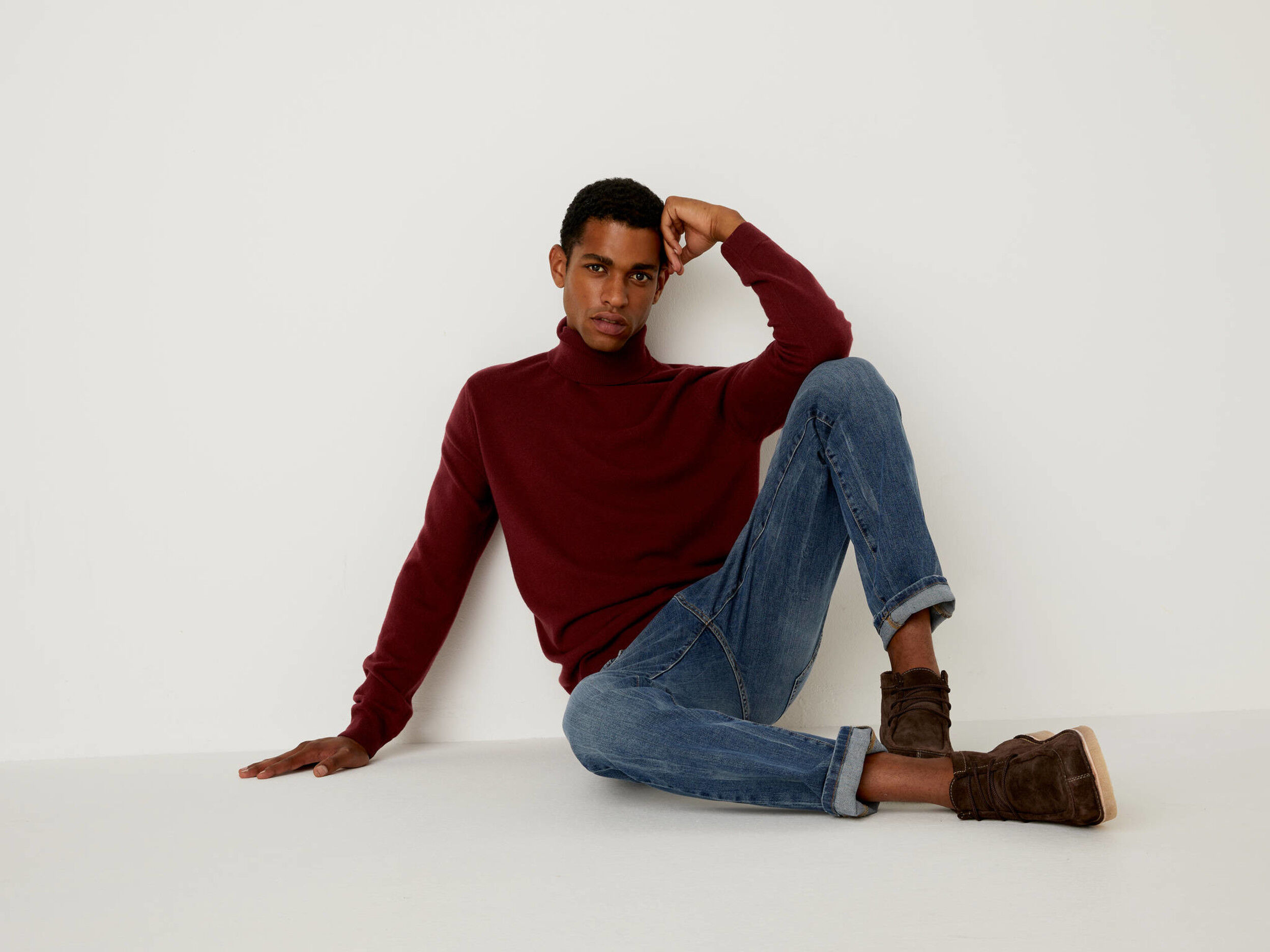 Maroon turtleneck sweater best sale mens