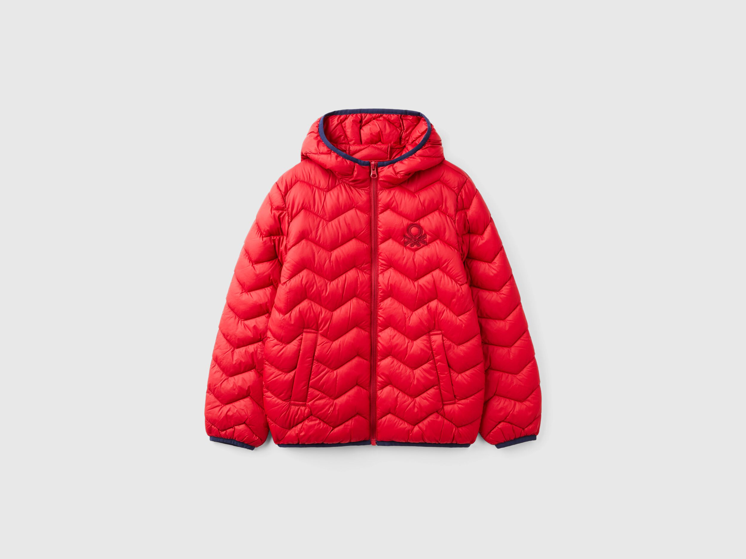 Padded jacket with hood Red Benetton