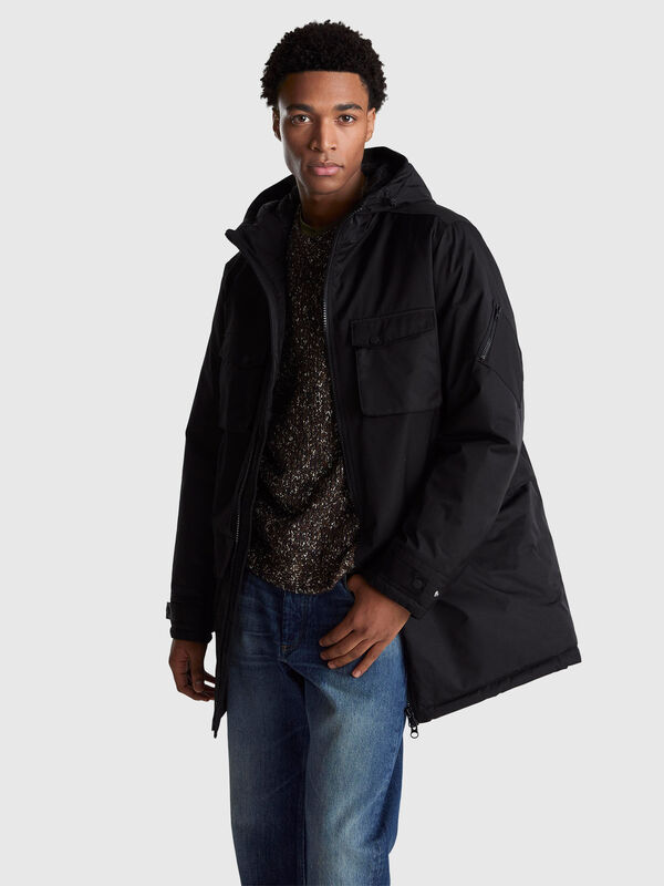 Parka acolchada de algodón y nailon Hombre