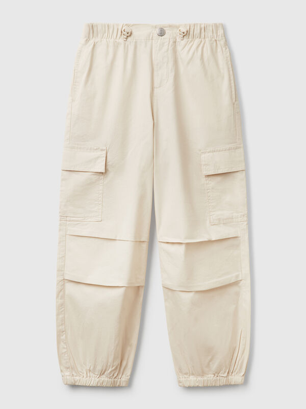 Pantalón cargo de algodón elástico Niña