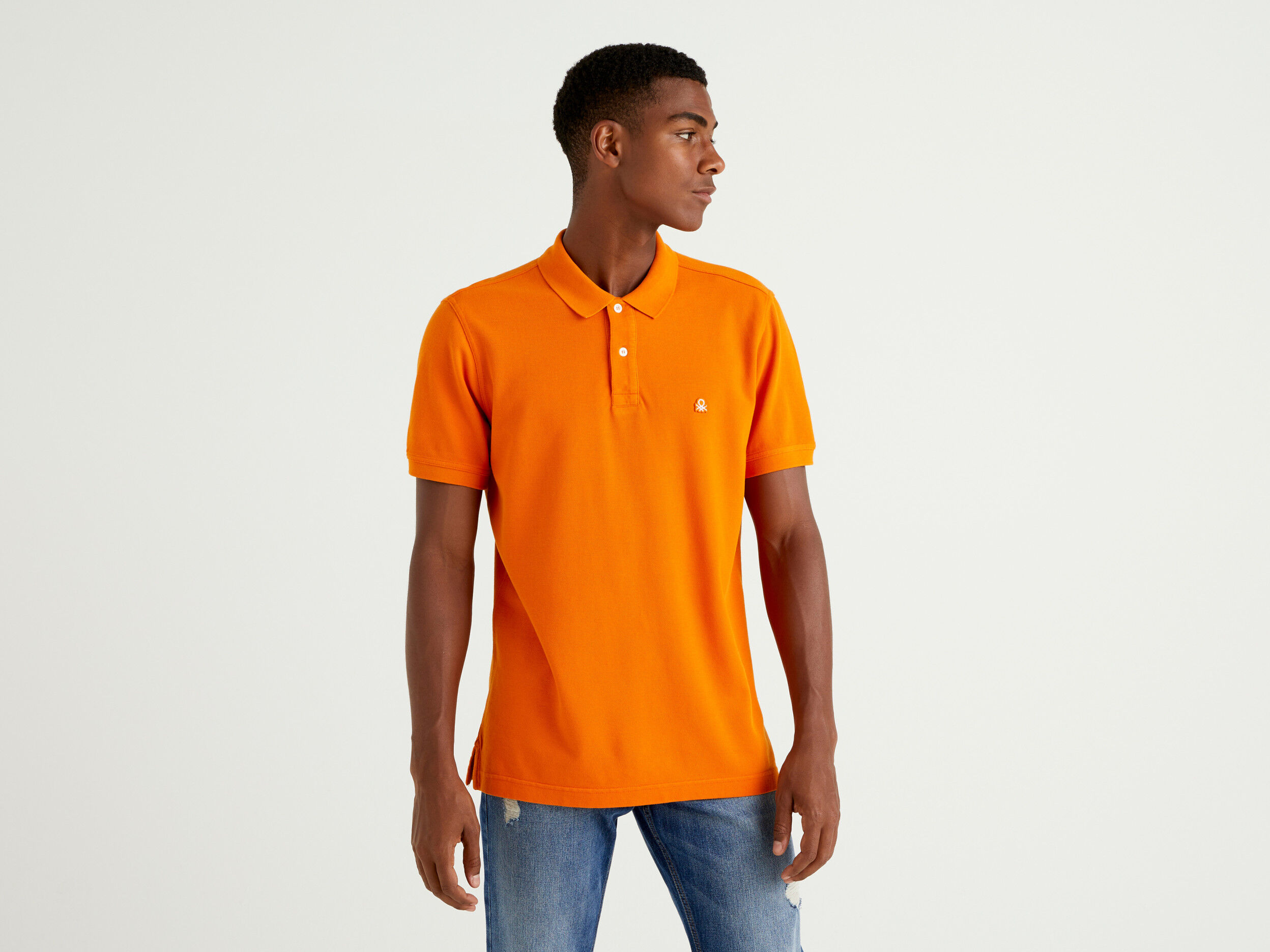 Polo naranja hombre cheap