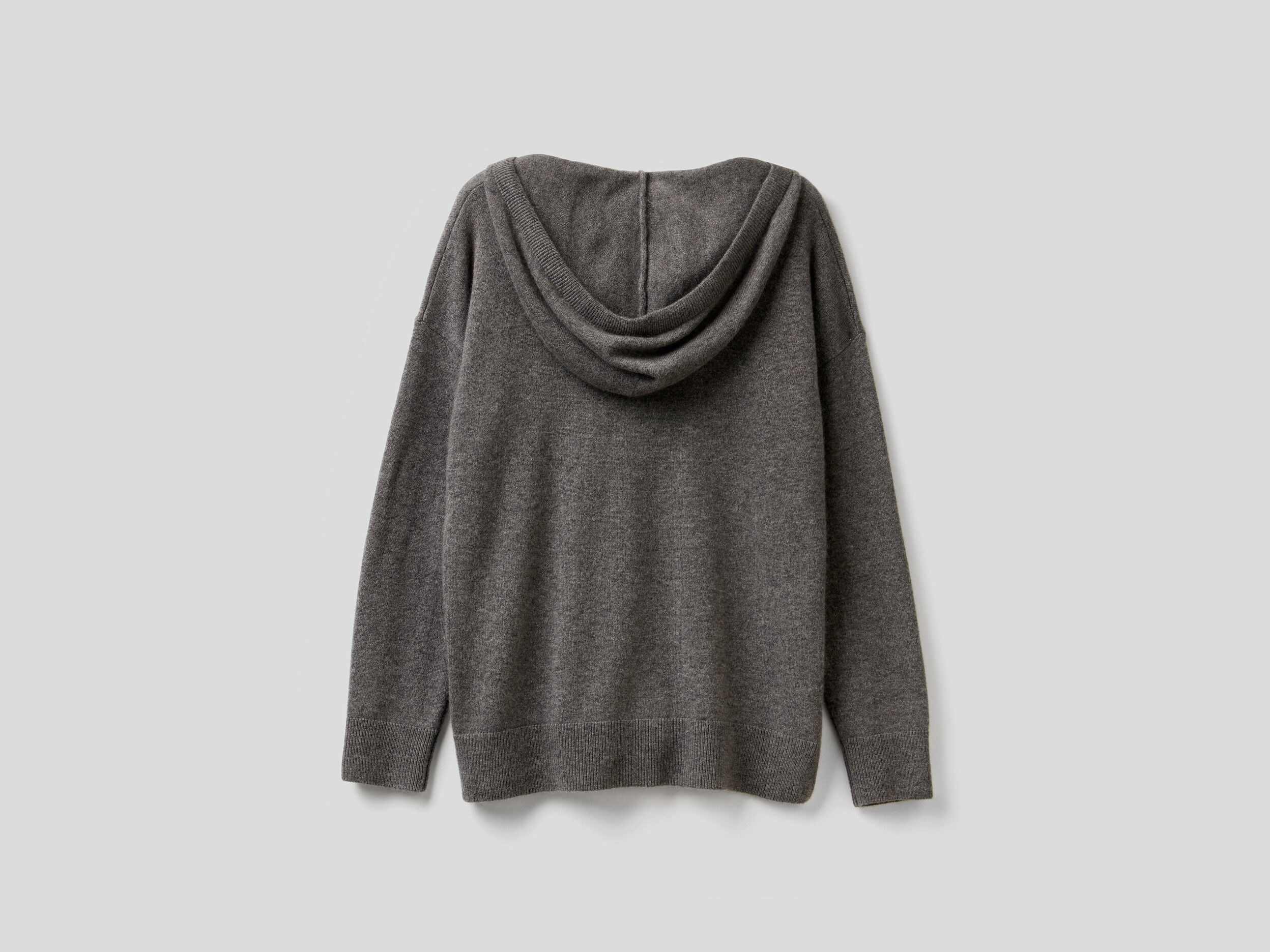 Pure cashmere sweater with hood Dark Gray Benetton