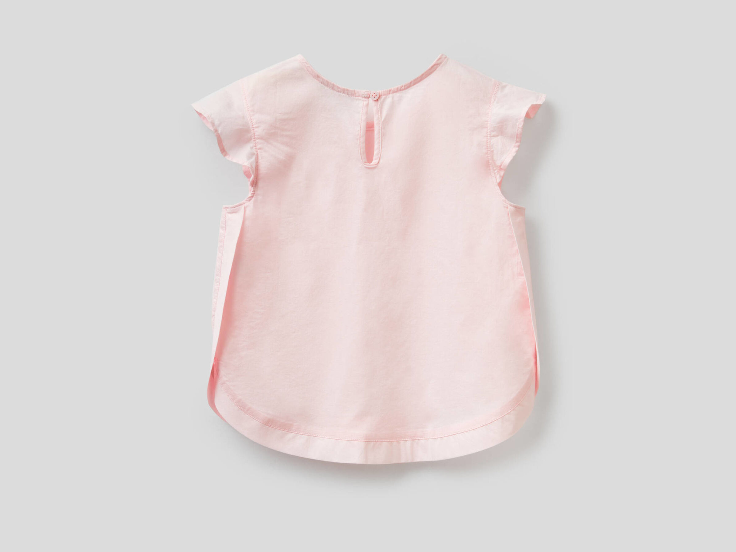 Cotton blouse with ruffle sleeves image number null
