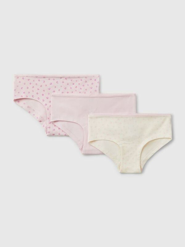 Set of three underwear in stretch cotton Junior Girl