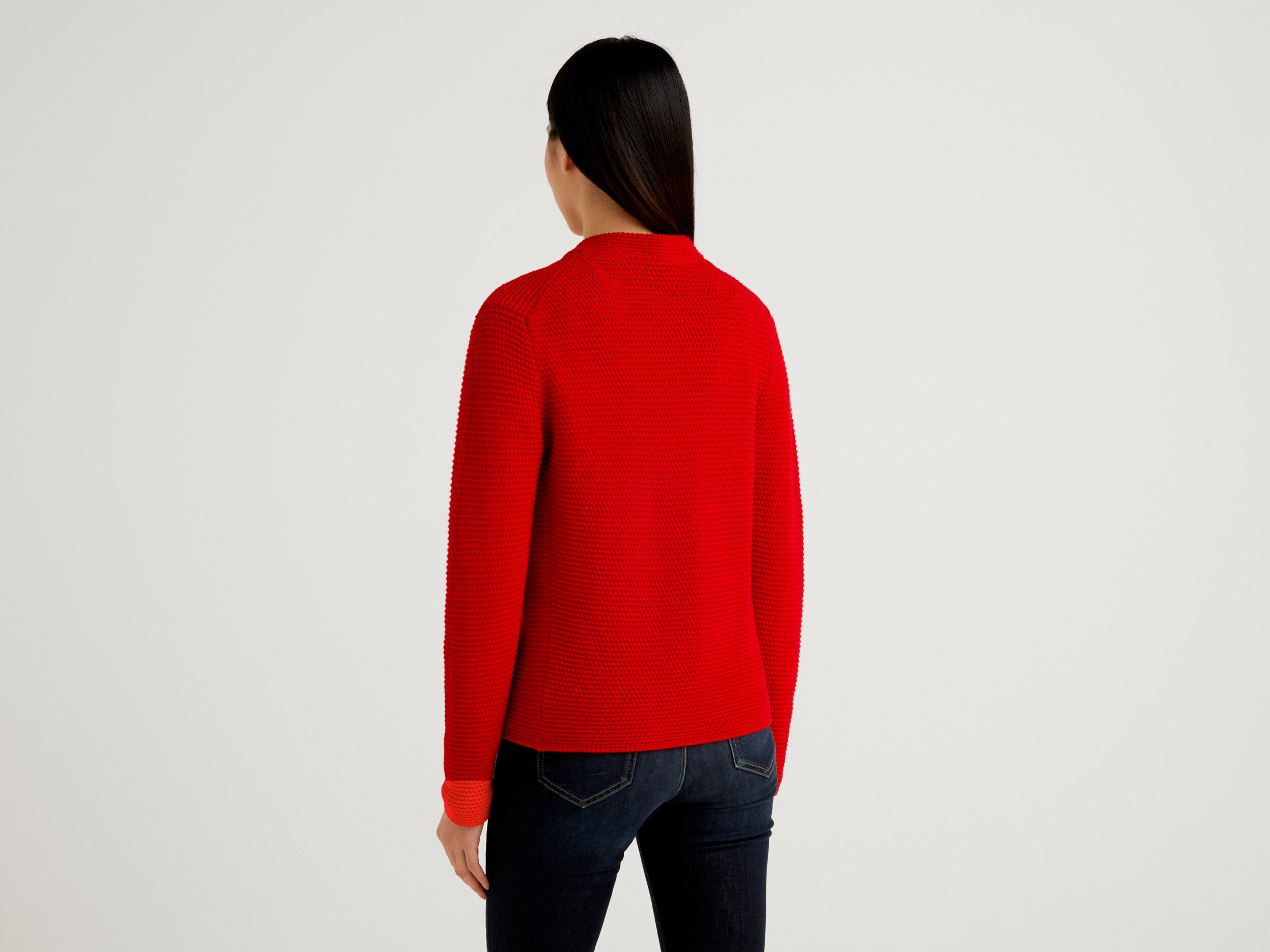 Red hotsell knit jacket