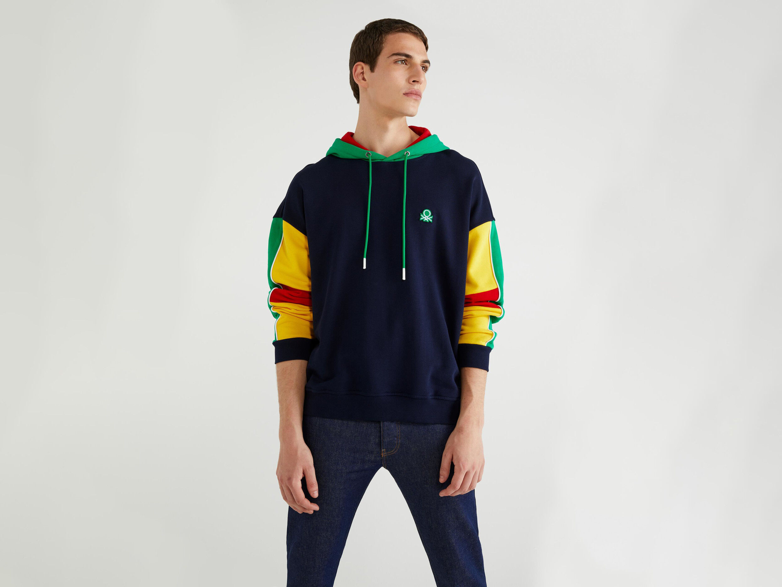 color blocked hoodie