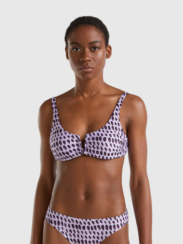 Brassiere swimsuit with spotted print Women