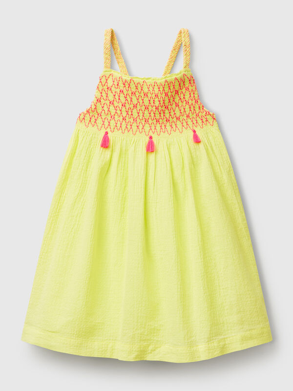 Vestido con borlas fluorescentes Niña