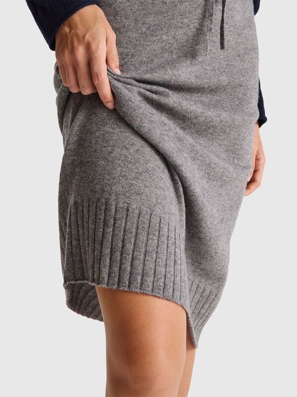 Falda midi de mezcla de cachemira Mujer