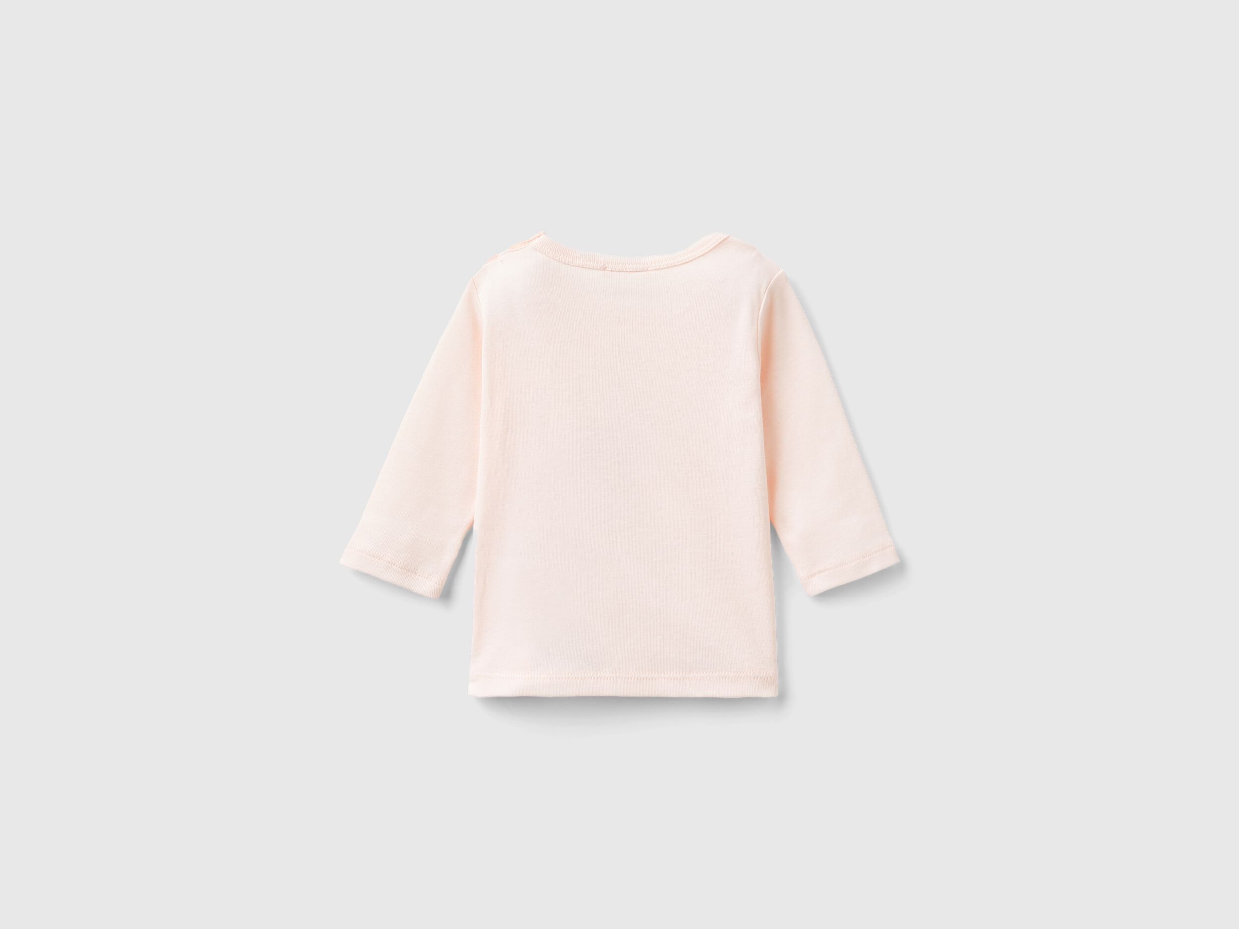 人気沸騰ブラドン organic 100% sleeve Long cotton Benetton | Pink Soft - t-shirt トップス