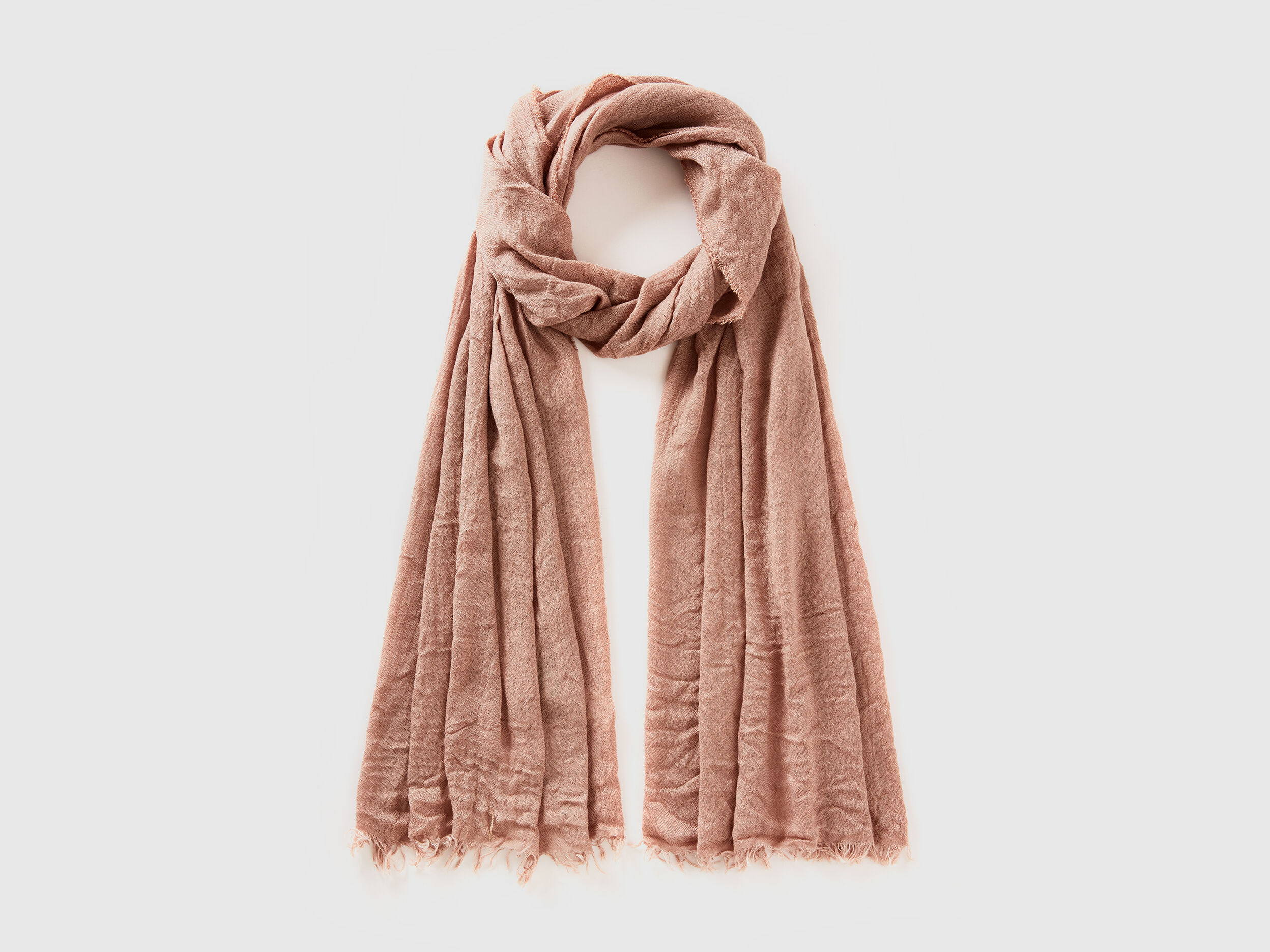 Lightweight viscose blend scarf - Beige | Benetton