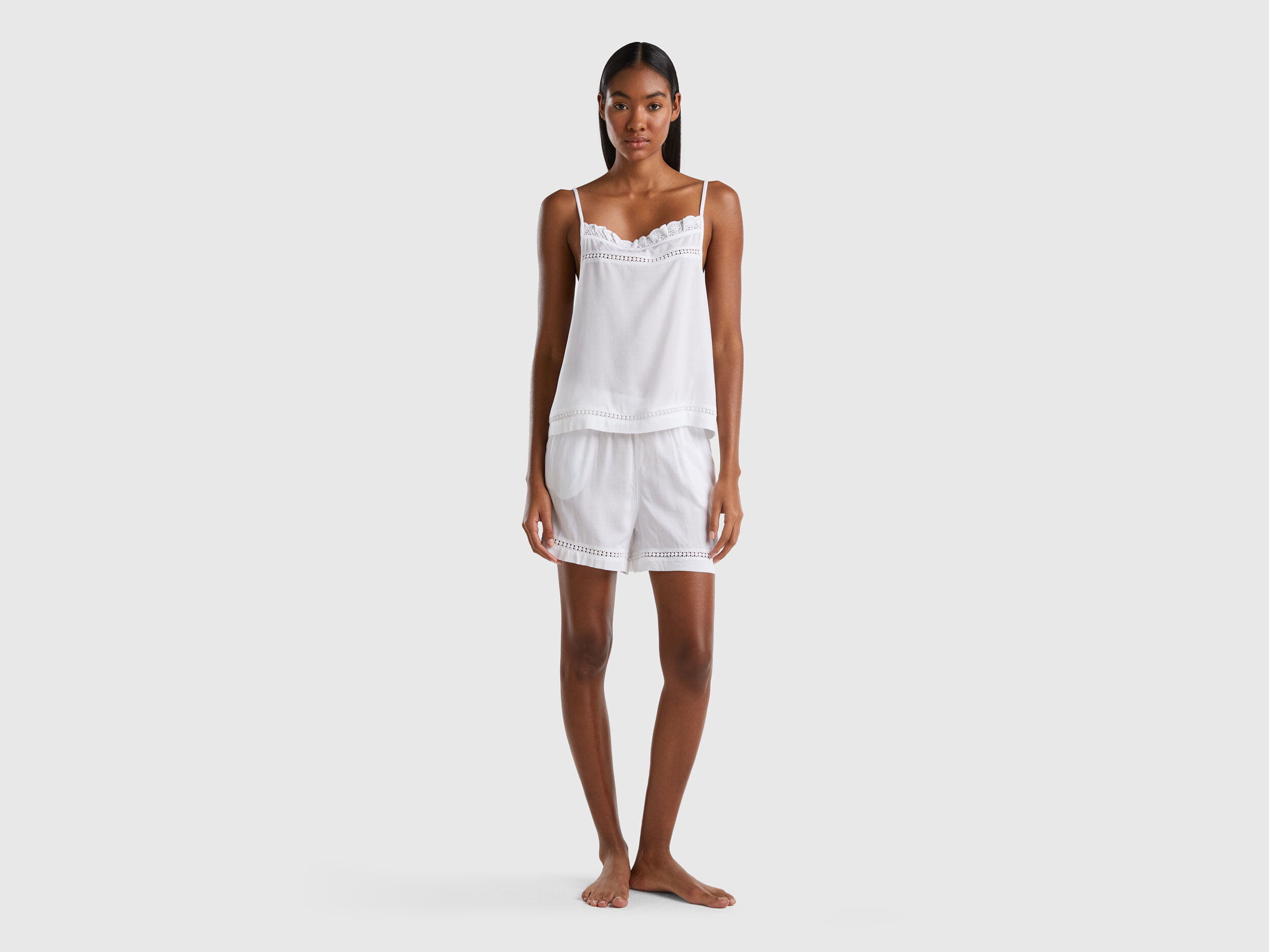 White broderie pyjamas clearance