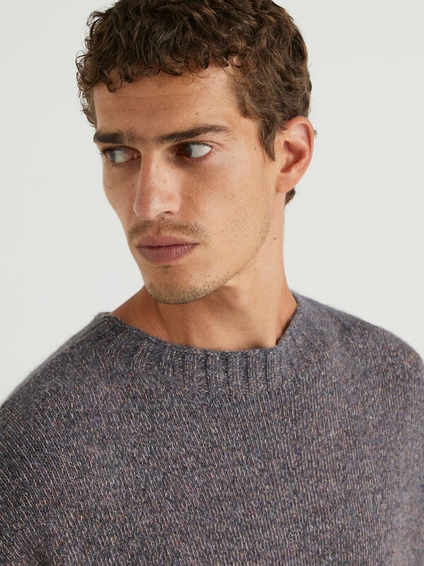 Crew neck sweater in wool blend Men