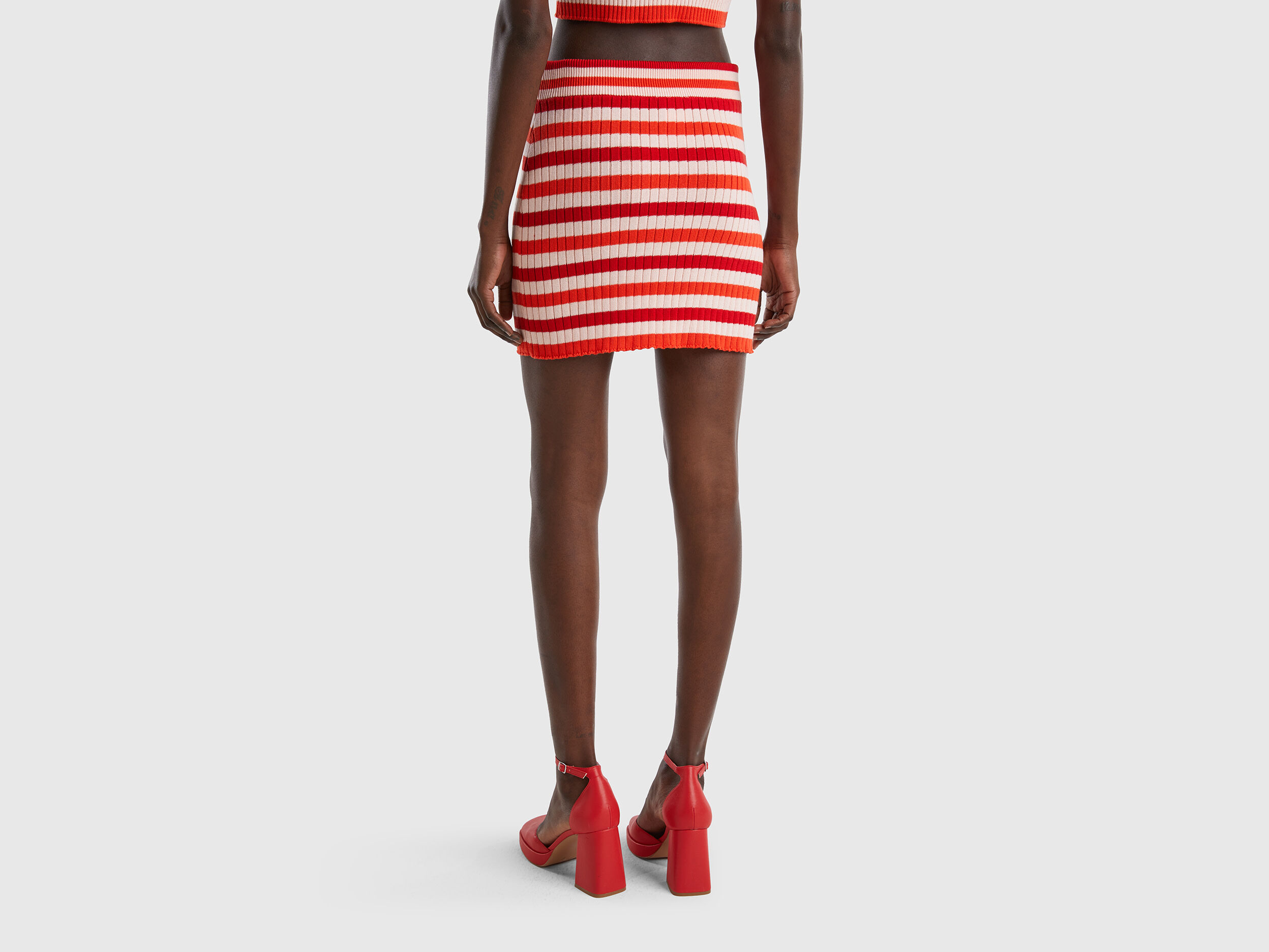 Striped mini skirt Multi color Benetton