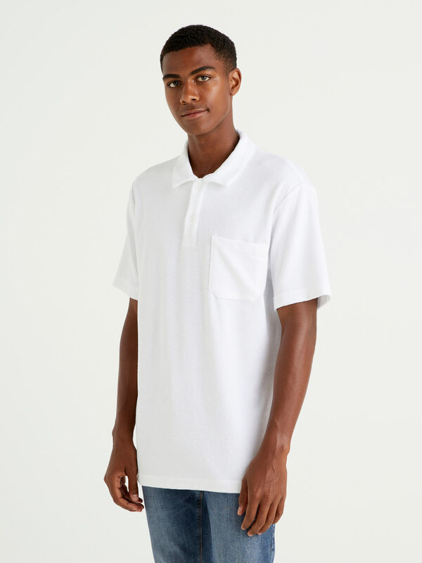Terry polo with pocket Men