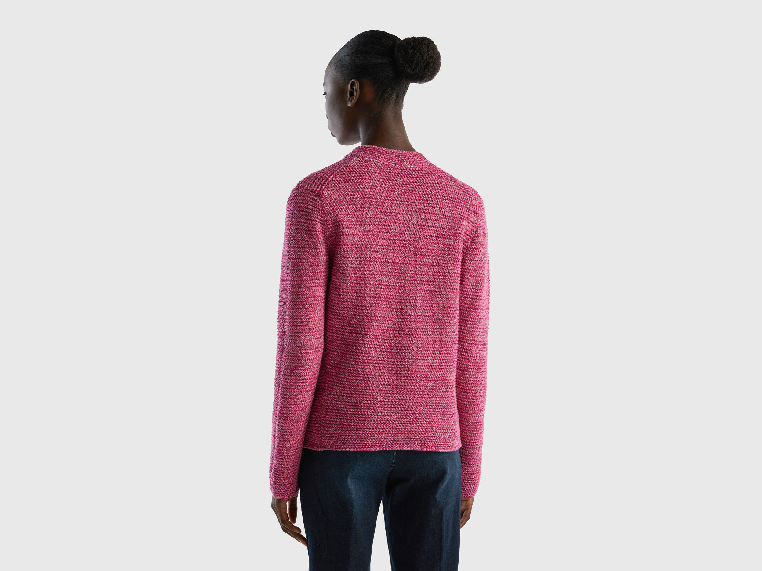 100 cotton knit jacket Pink Benetton
