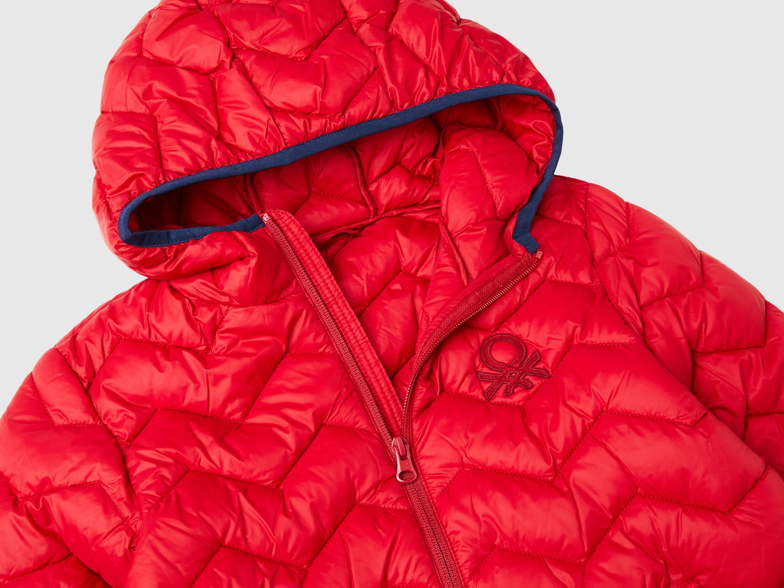 Red padded jacket with hood new arrivals