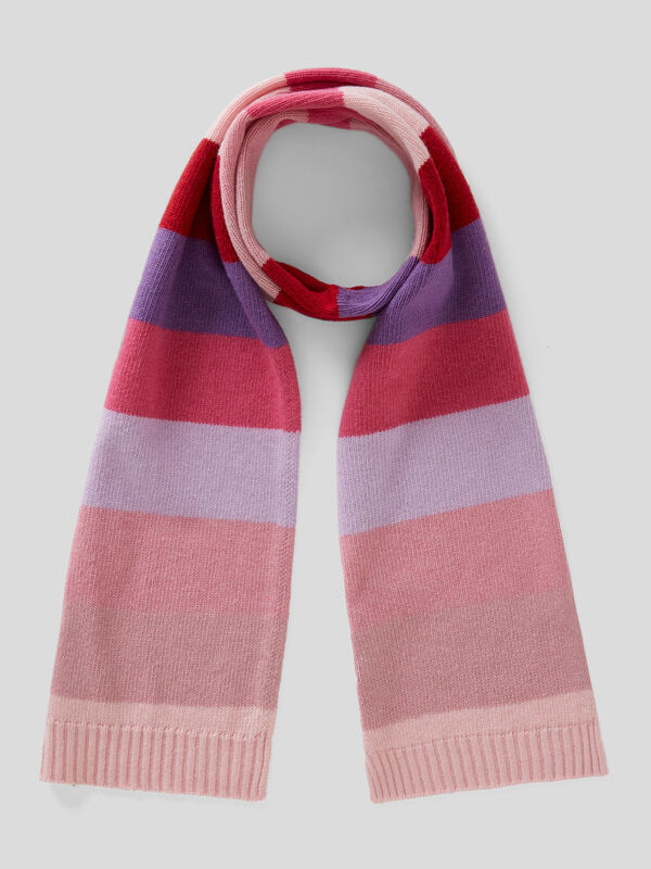 Striped scarf in recycled wool blend Junior Boy