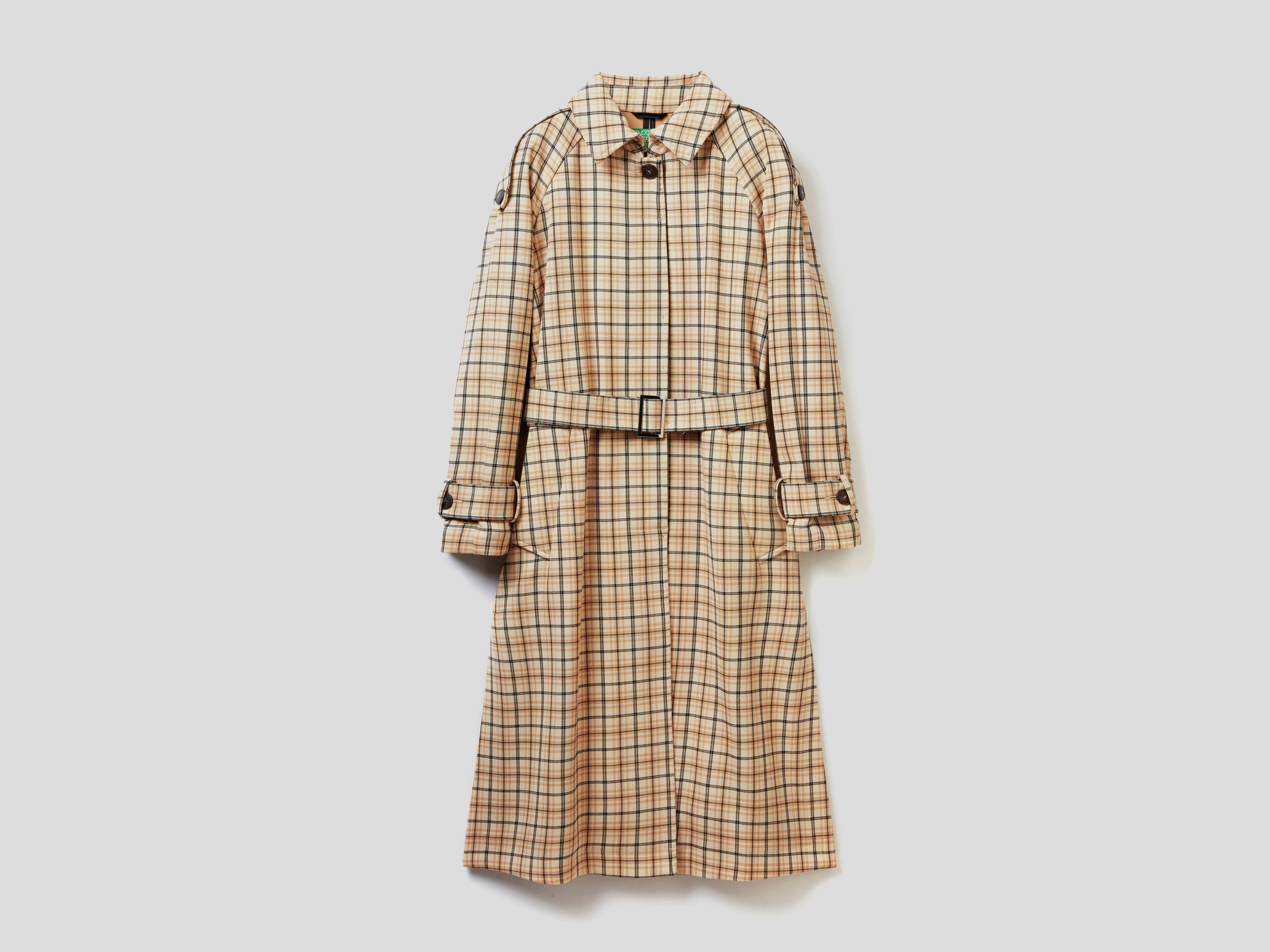 Checked trench cheap coat women's