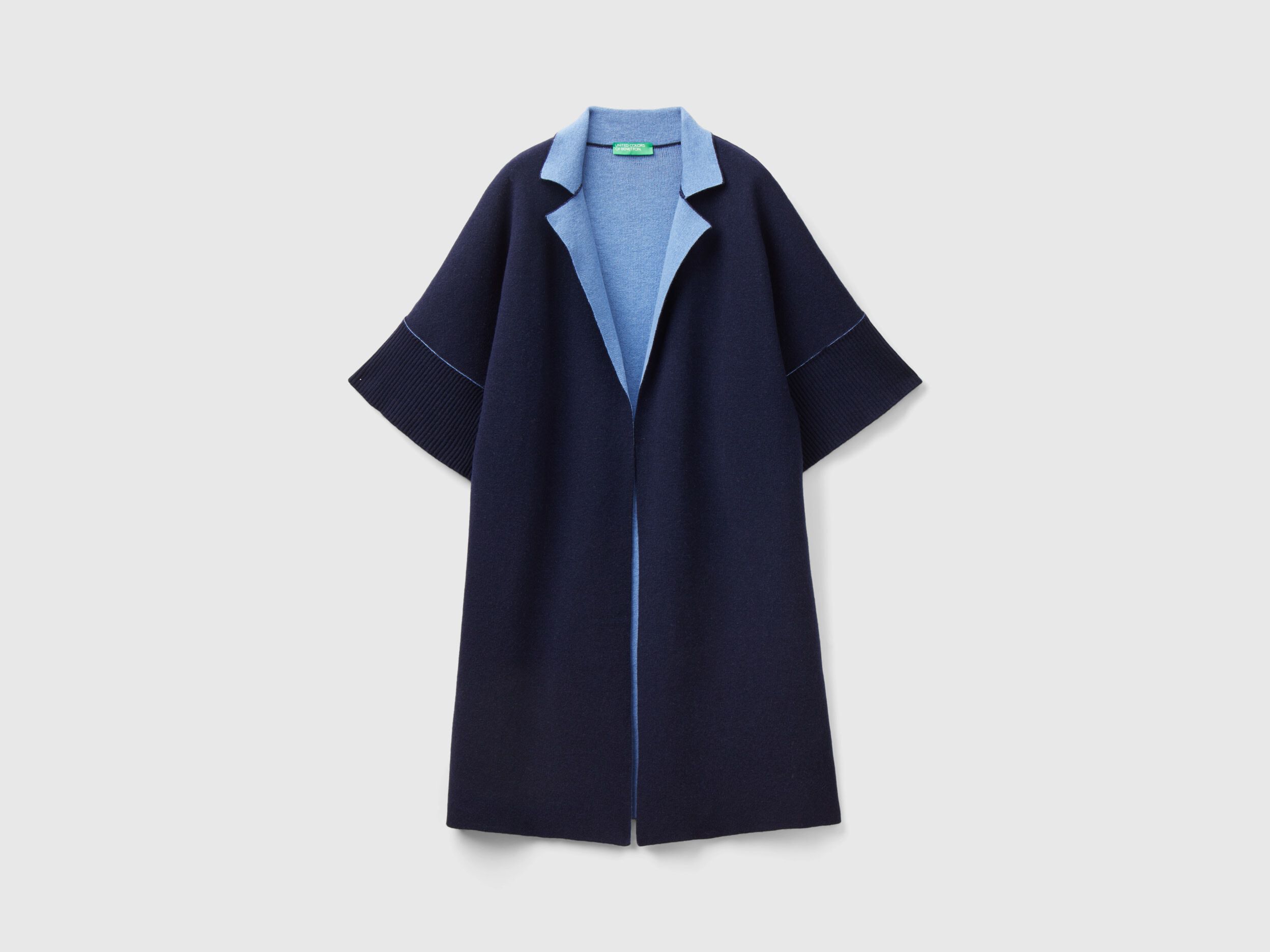 Reversible open coat Dark Blue Benetton
