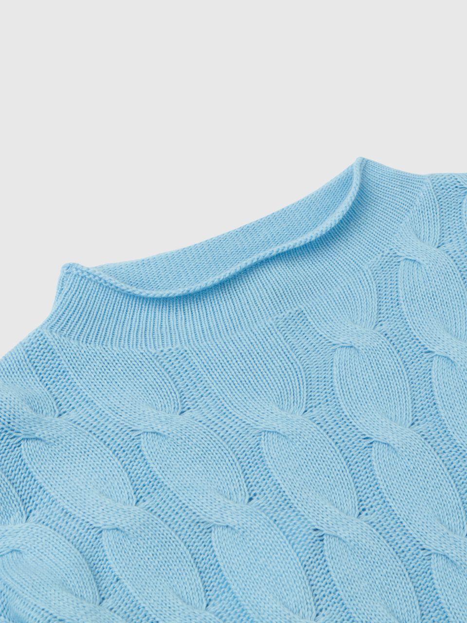Cable knit sweater - Light Blue