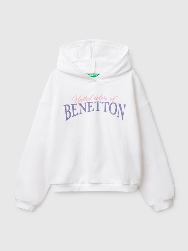 Sudadera con estampado y capucha  Niña