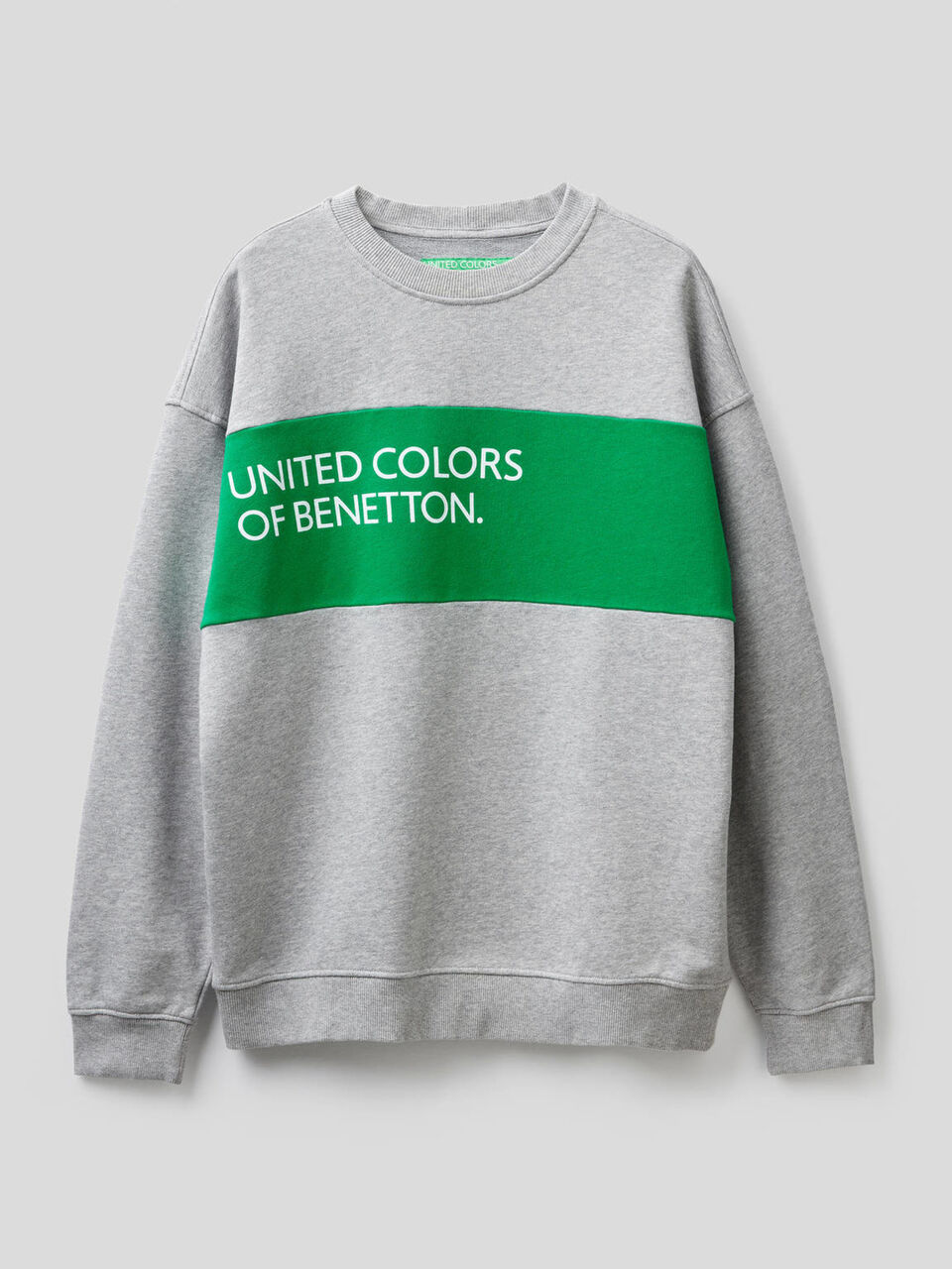 Sweatshirt in cotton with clashing band image number 1