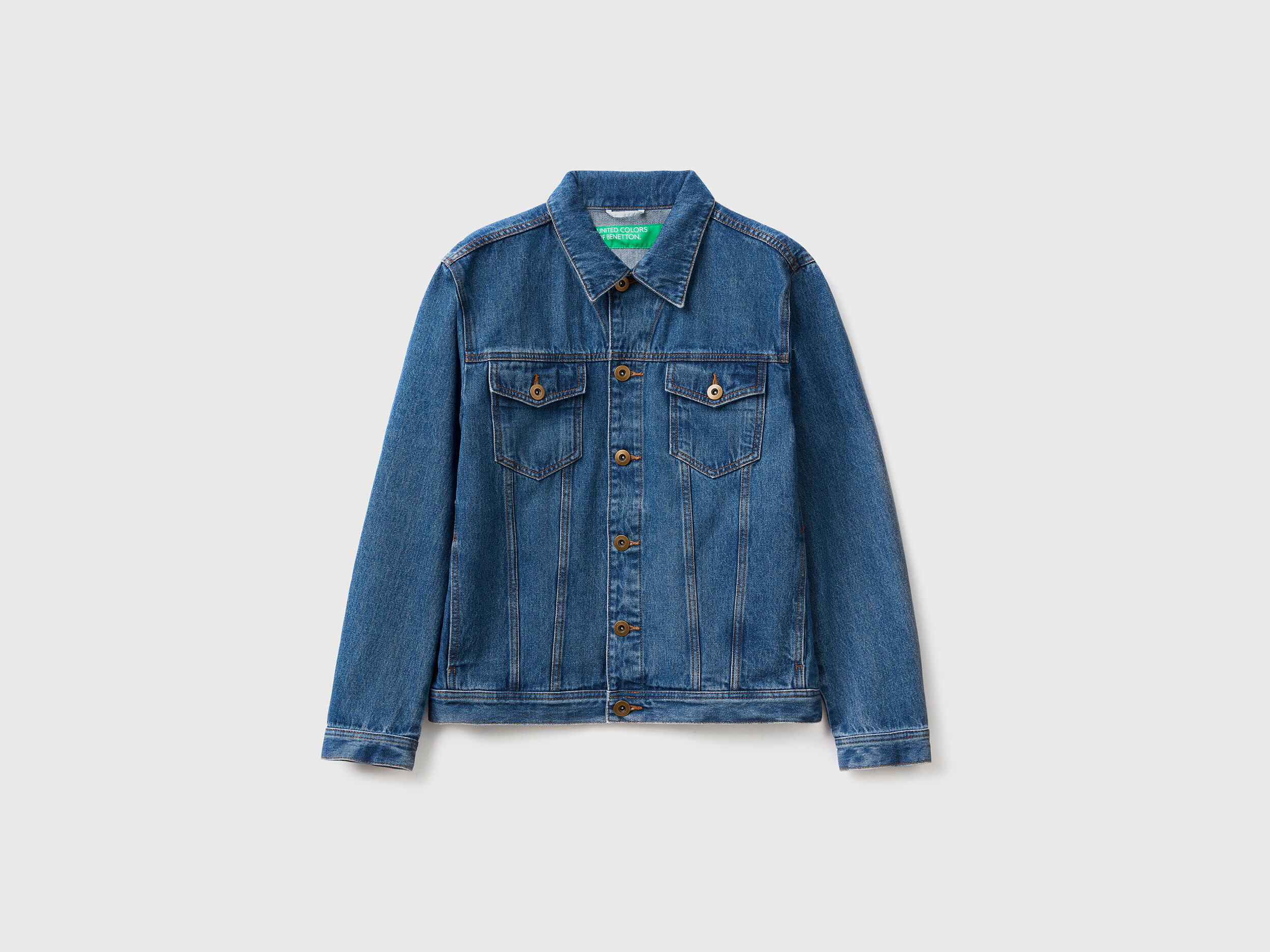 100 cotton denim jacket Blue Benetton